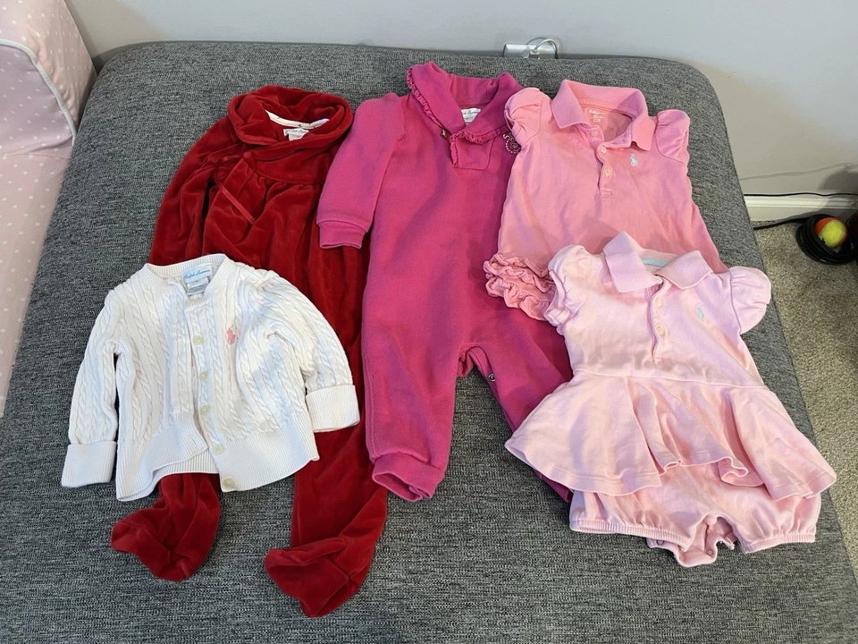 Lote De 5 - Polo Ralph Lauren Niña Talla 9 Meses - Suéter, Mamelucos Foto 1 de 4