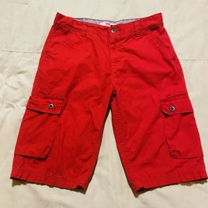 Levi's Cargo Shorts Boys 18 Regular 100% Cotton Flat Front Mid Rise Red  - Picture 1 of 5