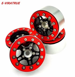 E-VIRATRUE 1.9''Aluminum Bead Lock Wheel For TRX4/TRX6/SCX10  Black 4pcs - Picture 1 of 26