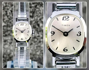 Vintage Timex Hand-Wind Watch Half-Cuff Expanding Steel Bracelet Gt. Britain - Picture 1 of 12