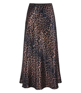 Women's Satin High Waisted Maxi Skirts Hidden Elasticized Waistband A Line Lo... - Picture 1 of 6