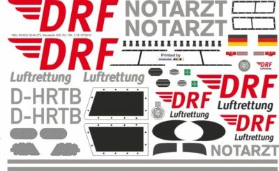 HELI SCALE QUALITY Decal 205 EC 135 DRF D-HRTB