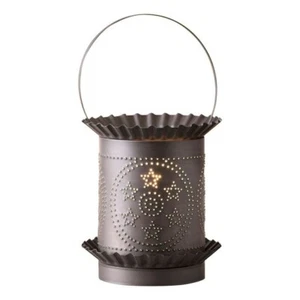 Jumbo Wax Warmer with Circle Star in Kettle Black, Metal Tart Melter, Country - Picture 1 of 1