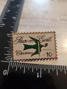 US Stamp Pin Brooch Peace on Earth Christmas Dove 10¢ Jayne Co nm - Picture 1 of 3