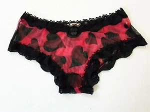 Shirley of Hollywood Size 14 Sheer Pink Hearts Panty Valentine Lingerie Knickers - Picture 1 of 9