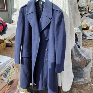 VTG 1951 US Air Force Wool Overcoat Mens 37 XL Blue USAF Uniform Korean War Era - Picture 1 of 9