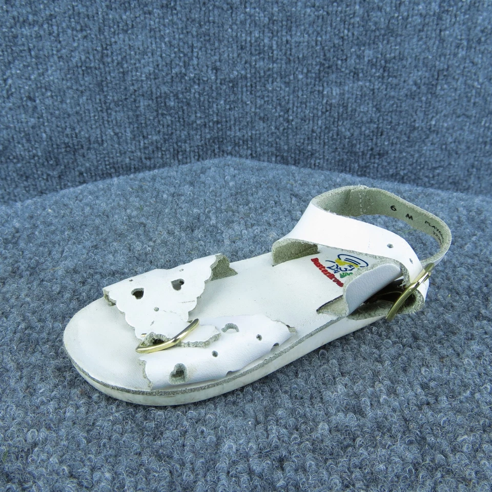 Zapatos Buster Marrón Niñas Correa al Tobillo Blanco Cuero Hebilla Talla T 6 Medianos Foto 1 de 4