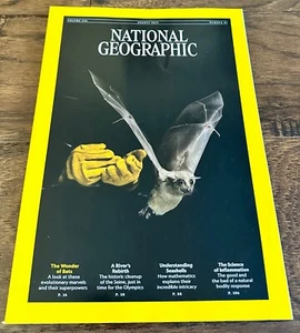 National Geographic Magazine August 2024 Wonder of BATS, Seashells, Inflammation - Foto 1 di 3
