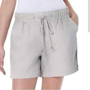 Pantalones cortos de lino arenisca ELLEN TRACY COMPANY para mujer XXL $59,50 NUEVOS CON ETIQUETAS - Imagen 1 de 4