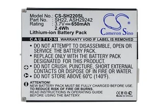 3.7V battery for Sharp SH22, ASH29242, SH-07A, SH-06A Li-ion NEW - Picture 1 of 1