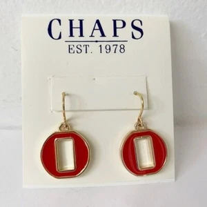Chaps Ohrringe Rotgoldfarben Emaille Neu - Bild 1 von 6