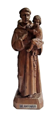 Hl. Antonius - Holzstatue - geschnitzt - 42 cm - sehr gut erhalten - Bild 1 von 4
