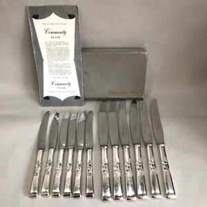 Vintage ONEIDA Community Plate Table Cutlery Morning Star Pat. 6+6 Side & Butter - Picture 1 of 9