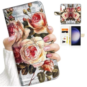 ( For Samsung S23 Ultra ) Flip Case Cover AJ24554 Flower - Picture 1 of 7