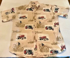 Vintage Bit and Bridle Men's Short Sleeve Western Tractors Shirt Size M - Picture 1 of 10