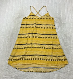 Vestido sin mangas True Craft Juniors L amarillo estampado geométrico ligero - Imagen 1 de 7