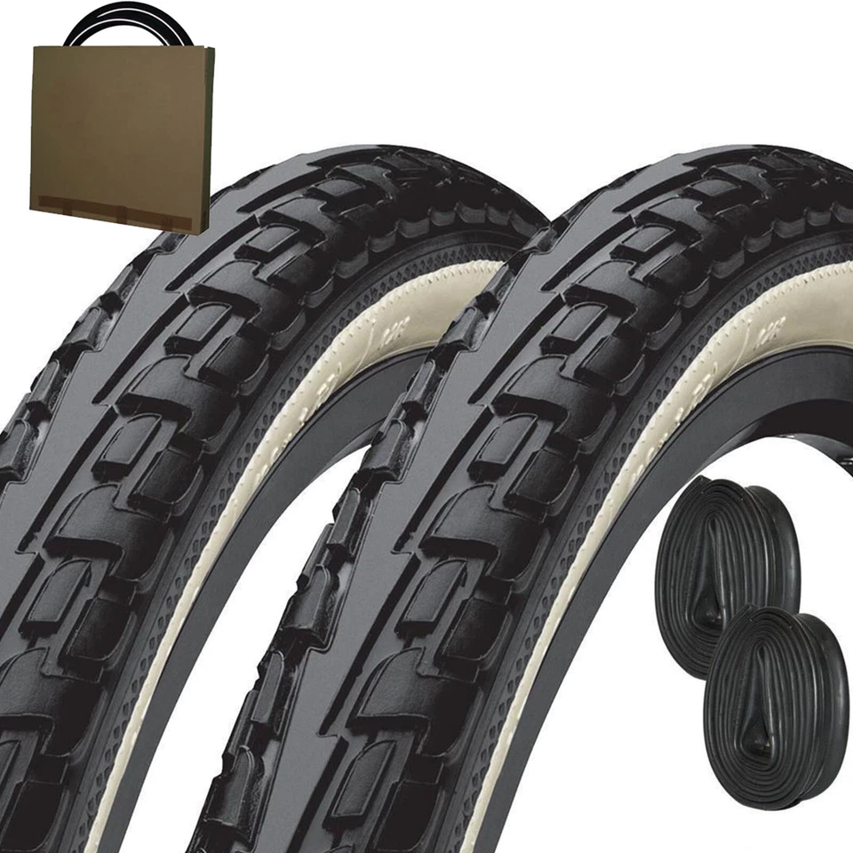 2x Continental Trekking City Reifen Ride Tour 20-28" schwarz/weiß m/o Schlauch