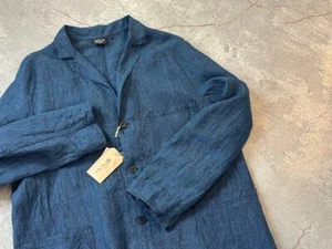 orSlow Linen Tailored Jacket Navy Blue Size 4 With Tags Made in Japan Pre-Owned - Picture 1 of 7