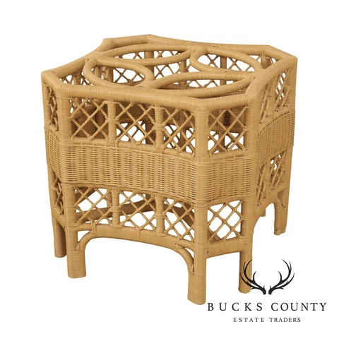 Vintage Asian Style Wicker Dining Table Base Cover