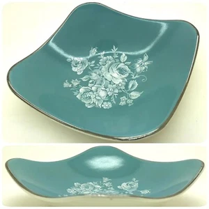 6” vintage 50s floral Midwinter Stylecraft Dish Rhapsody Blue Fashion Shape 8-59 - Picture 1 of 9