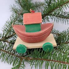 Vintage Hallmark Tree Trimmer Wooden Noah's Ark Boat Christmas Ornament HMK CDS
