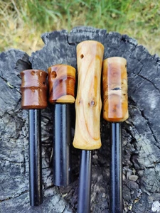 Ferrocerium Rod 1/2" X 4" or 3/4" x 3 1/2" with exotic wood handles | Mischmetal - Picture 1 of 59