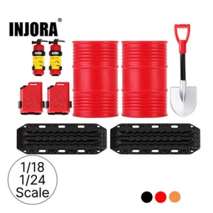 INJORA Shovel Oil Drum Tank Fire Extinguisher Recovery Board 1/24 RC Crawler - Picture 1 of 15