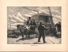 Vintage Art Print - Lithograph -  Barkis Is Willin' - Dickens - 1892 - 2 Pcs