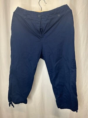 Pantalones Cortos Capri/Joggers BRIGGS New York Azul Marino Con Bolsillo Carga Talla 16 Foto 1 de 4