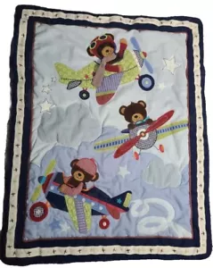 Coperta culla vintage agnelli ed edera 3D orsacchiotto e aerei culla trapunta - Foto 1 di 7