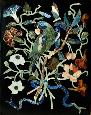 Marble Center Table Top Nature Design Inlay Work Kitchen Wall Decor for Home - Image 1 of 4