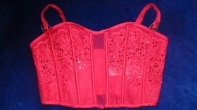 ANN SUMMERS  RED  NON PAD  BONED CORSET/BUSTIER  TOP SIZE  M (12-14  NWT   'ICON