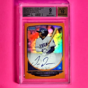 2013 Bowman Draft Orange Refractor #d/25 Travis Demeritte BGS 9 Mint Rookie RC - Picture 1 of 1
