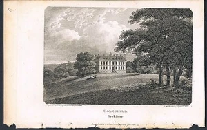 Engraving Beauties of England & Wales c1801 COLESHILL BERKSHIRE F BRITTON - Picture 1 of 2