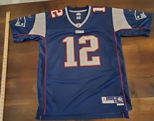 Authentic Rbk Equipment NFL BRADY #12 Size XL Patriots Jersey Navy - Picture 1 of 17