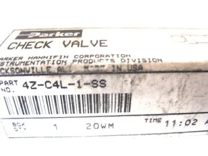 New Parker 4Z-C4L-1-SS Check Valve 4ZC4L1SS - Picture 1 of 1