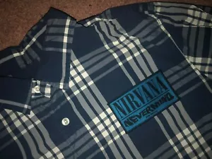 Nirvana Nevermind blau weiß kariert Tartan Grunge Hemd riecht nach Teenager - Bild 1 von 7