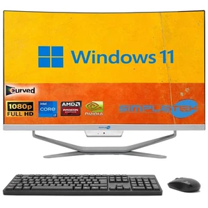 All in One I7 6th Gen 24" Curved Win 11 RAM 8GB SSD 240GB Desktop Editing Gaming - Picture 1 of 8