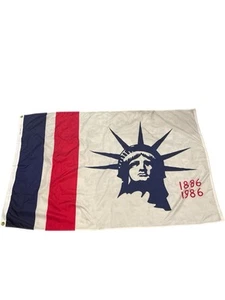 Vintage große Flagge Freiheitsstatue Pole Banner Nylon Centennial 1886-1986 USA - Bild 1 von 2