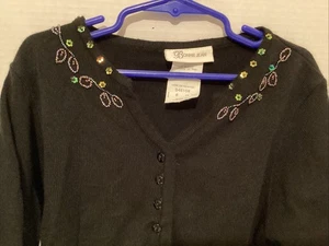 Bonnie Jean Girls Sweater Size 8 Black With Embellishments. - Picture 1 of 5