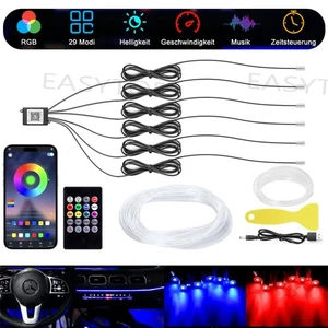 8M Auto PKW LED Ambientebeleuchtung Innenraumbeleuchtung Lichtleiste APP Control - Bild 1 von 11