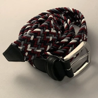 Cinturón tejido elástico ANDERSON'S 40 hebilla rojo gris blanco hecho en Italia nuevo sin etiquetas Foto 1 de 4