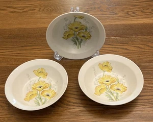 Vintage Noritake Craftone "Buttercup" #8769 3 Cereal Bowls EUC - Picture 1 of 5