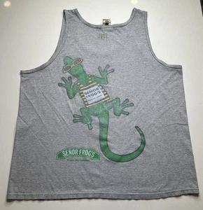 Camiseta sin mangas vintage Senor Frogs Lagarto Cancún México talla XL gris - Imagen 1 de 8