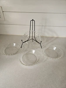 Vintage Pyrex #206 Mini Tarte Kuchenplatte Pfanne überbacken geriffelter Rand 6" 4er Set - Bild 1 von 10