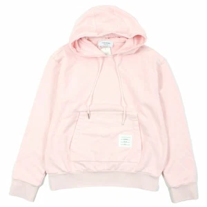 THOM BROWNE Men's Hoodie Unused Cotton Back Tricolor Pullover Pink Size 1 Italy - Picture 1 of 11