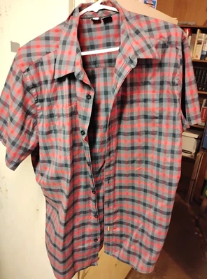Rusty Mens Shirt Button Down Size XL X-Large RED Plaid SHIRT - Image 1 of 2
