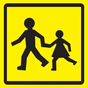 Autocollant Sticker TRANSPORT ENFANT 15X15CM - Picture 1 of 1