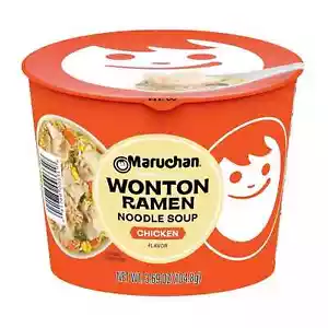 Maruchan Ciotola Wonton Microonde, Aroma Pollo, 3,69 Oz, 6 Pezzi - Foto 1 di 3