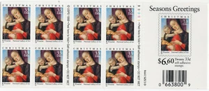 Scott #3355a 33¢ Madonna & Child (Vivarini) Booklet of 8 Stamps - MNH P#B3333 - Picture 1 of 1